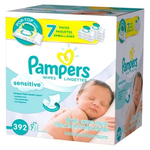 Pampers Sensitive Baby Wipes 7x Pop-Top Pack - 392 Count