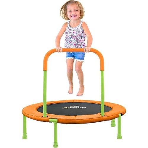 ATIVAFIT 36-Inch Toddler Trampoline with Foam Handle, Foldable Indoor Outdoor Mini Rebounder for Kids Ages 2–6