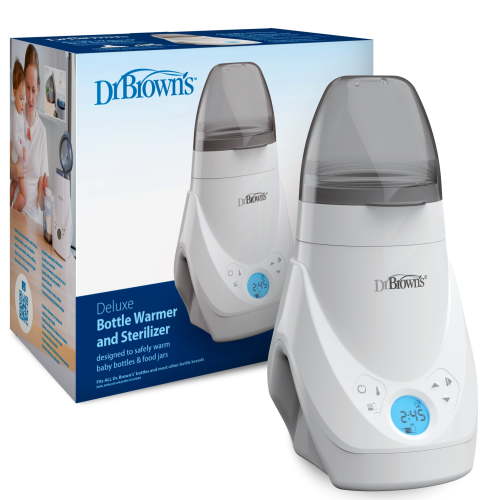 Dr. Brown's Deluxe Warmer & Sterilizer for Newborn Feeding - Warms Breast milk, Formula, Baby Food Jars