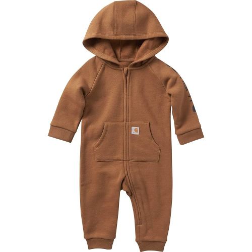 Carhartt baby-boys Long-sleeve Hooded Zip-up Footless Jumpsuit One-piece Hoodie