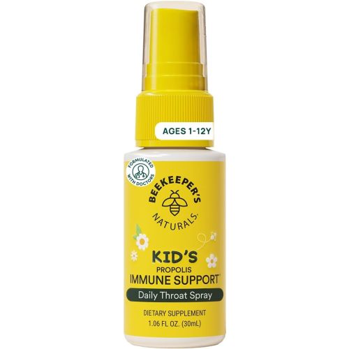 Kids Propolis Throat Spray - Natural Immune Support & Sore Throat Relief - by BEEKEEPER'S NATURALS - Has Antioxidants & Gluten-Free (1.06 oz) Pack of 1 (Kids)