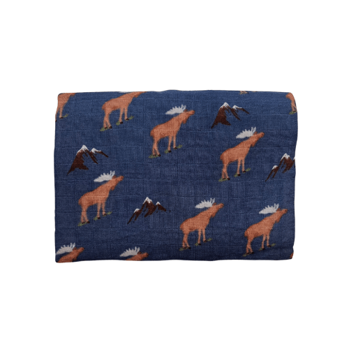 Muslin Swaddle, Blue Moose