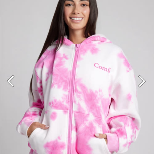 Minimalist Zip Hoodie — Comfrt, L, Pink