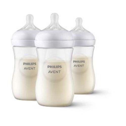 Philips Avent 3pk Natural Baby Bottle with Natural Response Nipple - Clear - 9oz