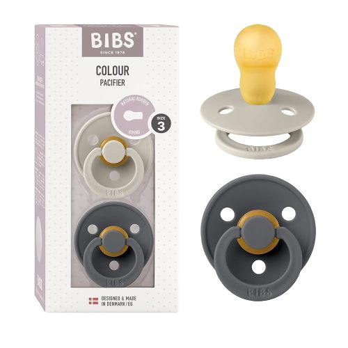 BIBS Sucettes | Lot de 2 sucettes sans BPA | Sucette en caoutchouc naturel pour bébé