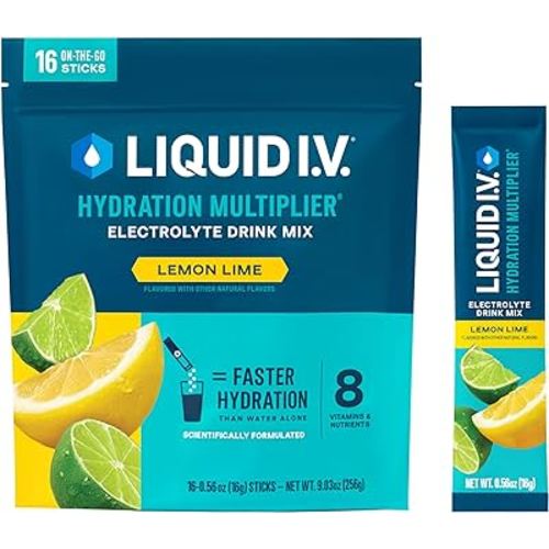 Liquid I.V.ยฎ Hydration Multiplier - Lemon Lime | Electrolyte Powder Drink Mix | 1 Pack (16 Servings)