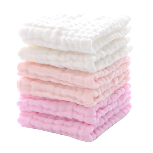 MUKIN Baby Washcloths and Burp Cloths, Soft Absorbent Towels for Newborns, 6 Pack, 12x12 Inches (Pink)