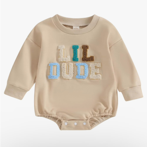 VISGOGO Newborn Infant Baby Boy Girls Oversized Romper Little Dude Sweater Onesie Coming Home Outfit Neutral Clothes