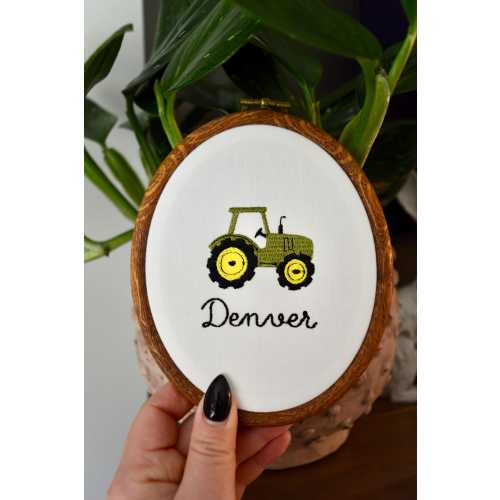 Embroidered Tractor Baby Hoop | Tractor Nursery Wall Hanging | Farm Nursery Sign | Tractor Nursery Decor | Farm Nursery Sign | Tractor Baby