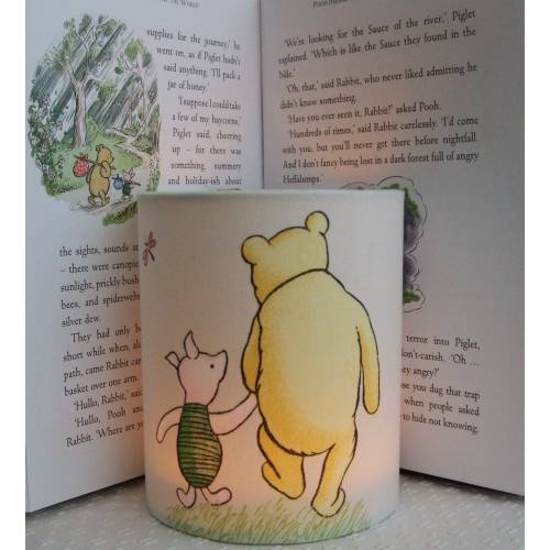 NEW Winnie The Pooh and Piglet in Vintage handmade Nursery Night Light.