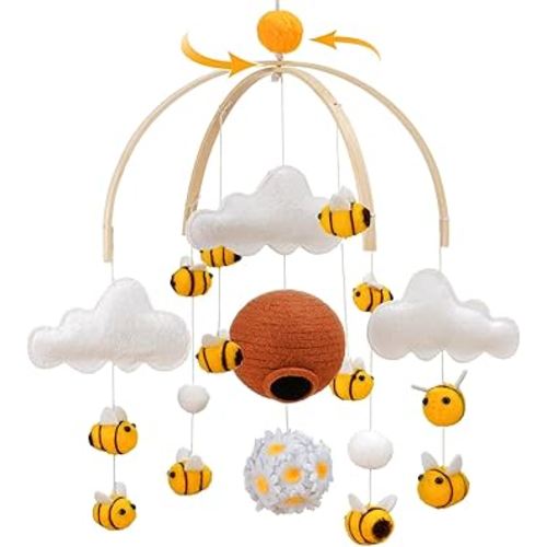 Bee Baby Mobile for Crib Bee Baby Mobile Crib Nursery Mobile for Boys Girls for Nursery Bed Decoration, Bassinet Newborn Baby Gift