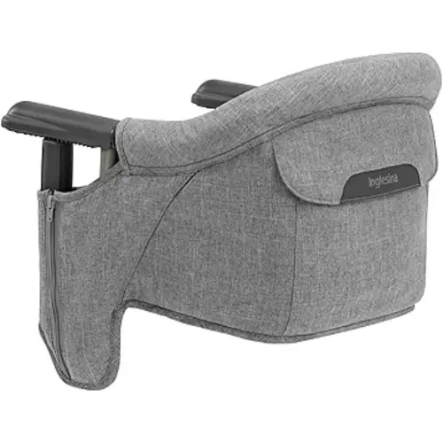 Inglesina Fast Table Chair, Stone Gray Melange - Portable Baby High Chair - for Babies & Toddlers up to 37 lbs - Fits Tables 0.8'' to 3.5'' Thick - Compact & Easy to Use - Travel Bag Included