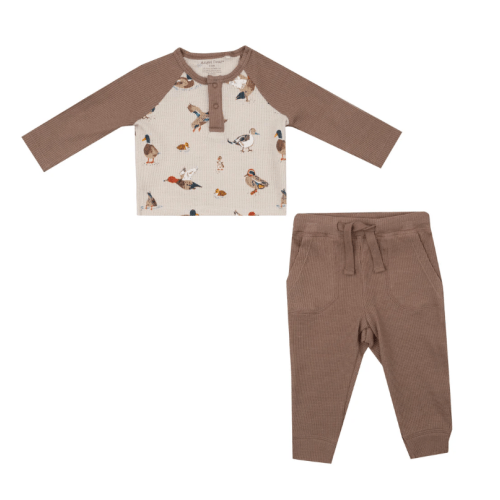 L/S Raglan Henley + Jogger - Ducks – Angel Dear