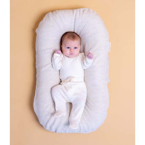 Bubba Cloud Organic Baby Lounger Sand Dune Linen