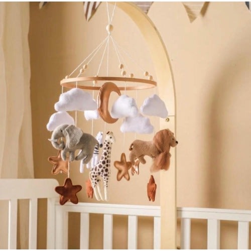 Animal Baby Mobile with Wooden Arm