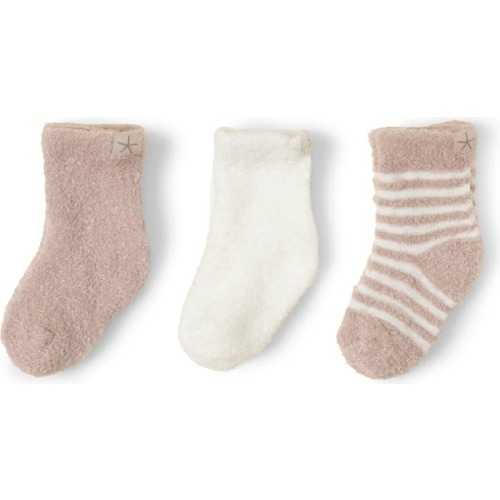 Barefoot Dreams® CozyChic® Lite Assorted 3-Pack Socks, Faded Rose/ Pearl