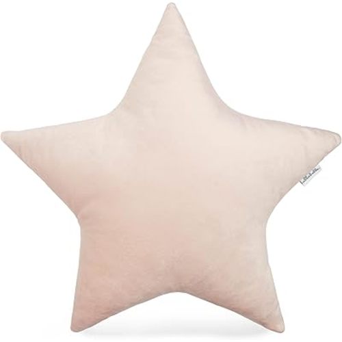 Decorative Pillow, Star Shaped Nursery Pillow, Playroom Décor, Cute Throw Pillows for Cribs, Kids Rooms, and Couch (Pink star)