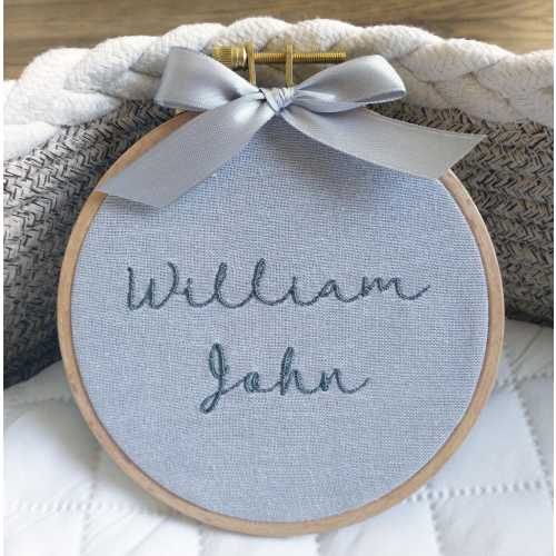 Personalized Embroidered Baby Name Sign, Birth Announcement, Nursery Decor, Baby Girl or Boy Gift, Newborn Heirloom