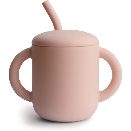 Amazon.com: mushie 100% Silicone Training Cup & Straw for Toddlers | 6 Months+ (Blush) 6 fl oz : Baby