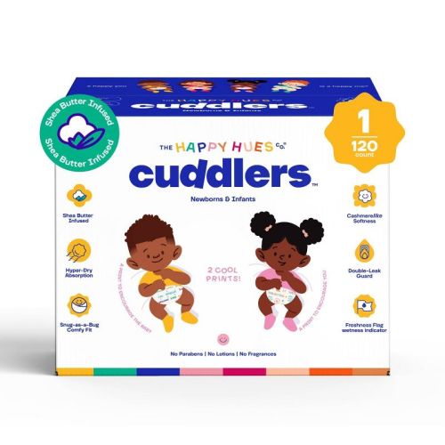Happy Hues Cuddlers Disposable Diapers - Size 1 - 120ct
