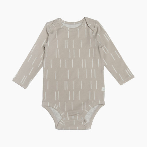 Loulou Lollipop Loulou Lollipop x Babylist Long Sleeve Bodysuit - Grey Dash, 18-24 M
