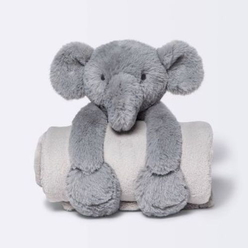 Plush Blanket With Soft Toy - Cloud Island™ Gray Elephant