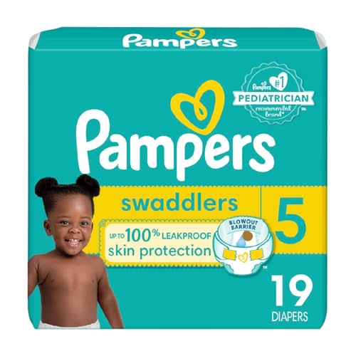 Pampers Baby Diapers - Swaddlers - Size 5, 19 Count, Ultra Absorbent Disposable Infant Diaper