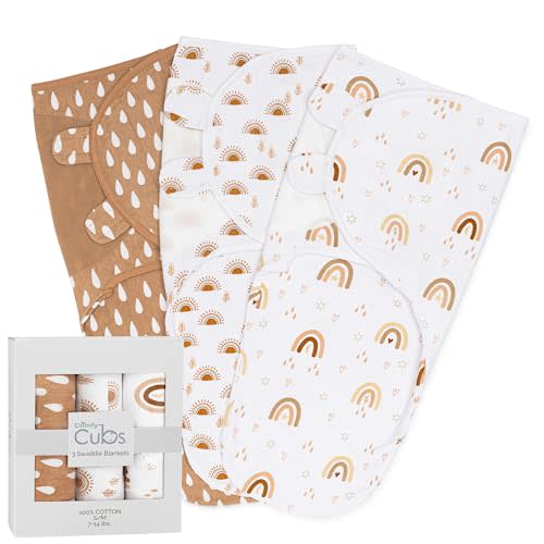 Comfy Cubs Swaddle Blanket Baby Girl Boy Easy Adjustable 3 Pack Infant Sleep Sack Wrap Newborn Babies (Small 0-3 Months, Rainbow Bohemian)