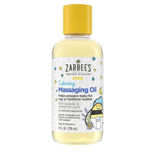 Zarbee's Naturals Baby Calming Massage Oil, Lavender & Chamomile, 4 fl oz