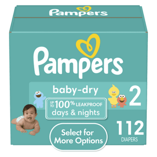 Pampers Baby Dry Baby Diapers Size 2, 112 Count (Select for More Options)