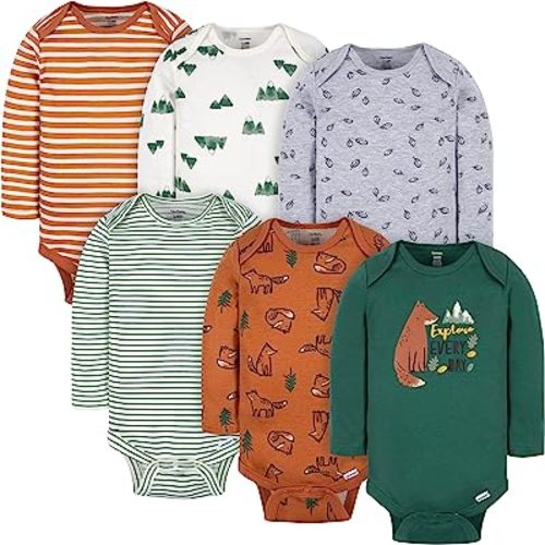 Gerber Baby-Boys 6-Pack Long-Sleeve Onesies Bodysuit