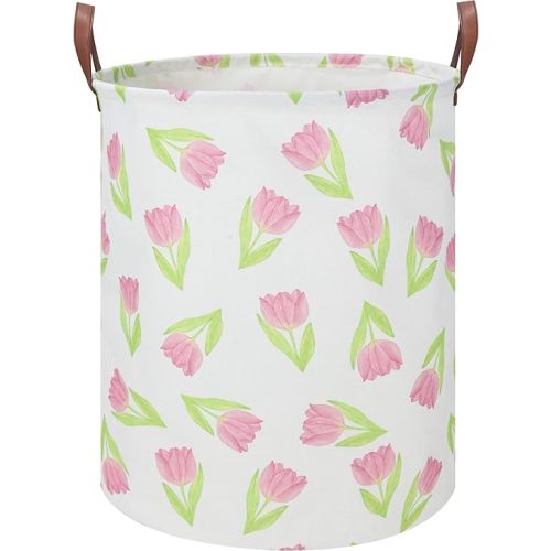Kids Laundry Hamper,Laundry Basket,Baby Nursery Hamper,Waterproof Storage Bin,Clothes Organizer,Toys Bin,Room Decor(Tulip)