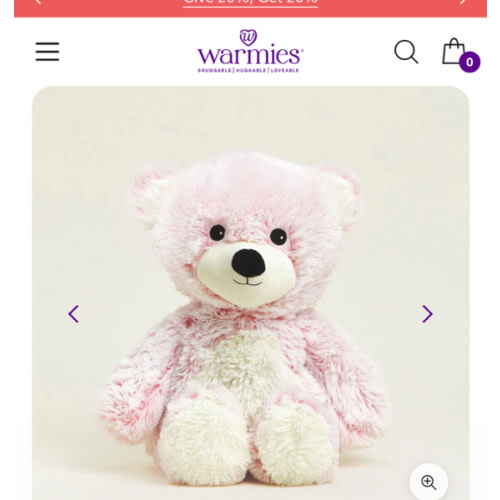 Pink Marshmallow Bear Warmies | Microwavable Pink Marshmallow Bear Warmies Stuffed Animal | Warmies USA
