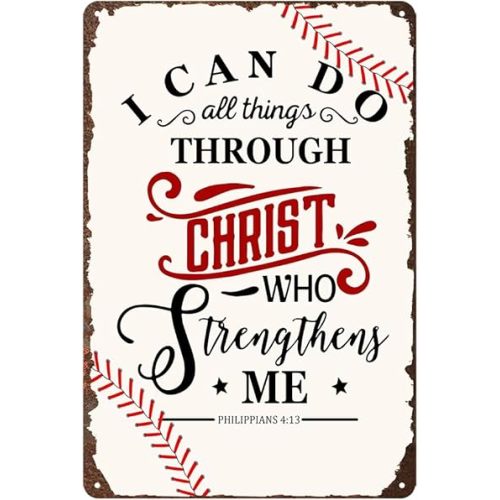 Baseball Room Decor Vintage Baseball Metal Signs Sports Decor for Boys Bedroom Baseball Tin Sign Gifts Baseball Wall Art Decorations 8x12 Inch