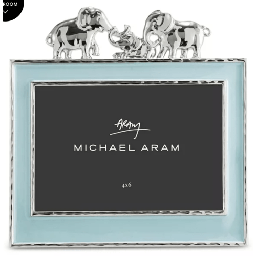 Elephant Enamel Frame, 4" x 6", Blue