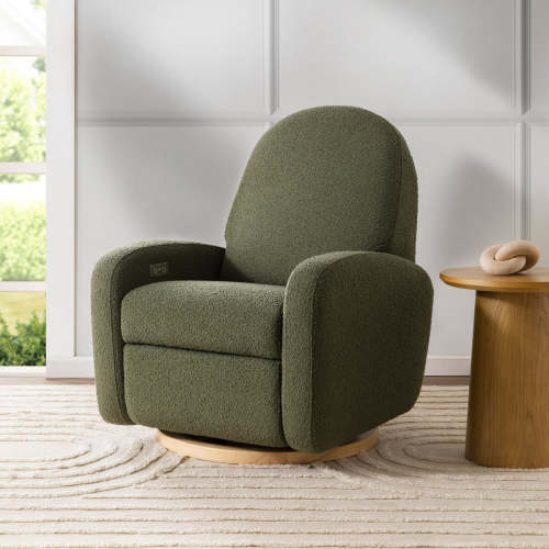 Babyletto Nami Electronic Recliner and Swivel Glider Recliner in Boucle with USB port