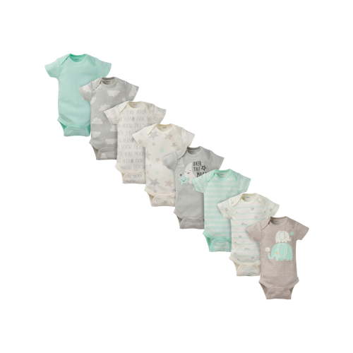 Gerber 8-Pack Unisex Baby Onesies Bodysuits, Short Sleeves, Sizes Newborn -12M