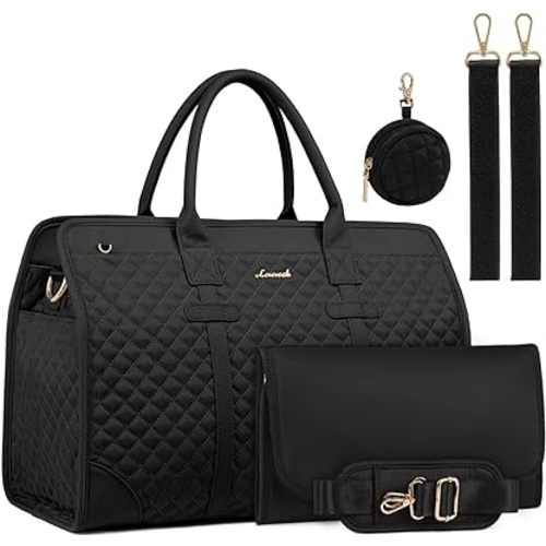 LOVEVOOK Diaper Bag Tote with Changing Station & Pacifier Case, Stylish Baby Bag for Mom Hospital Bag Weekender Travel