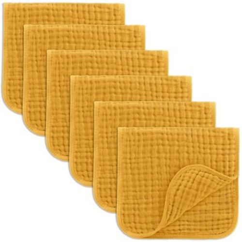 Muslin Burp Cloths Large 100% Cotton By Comfy Cubs (multicolor, Pack Of 6)