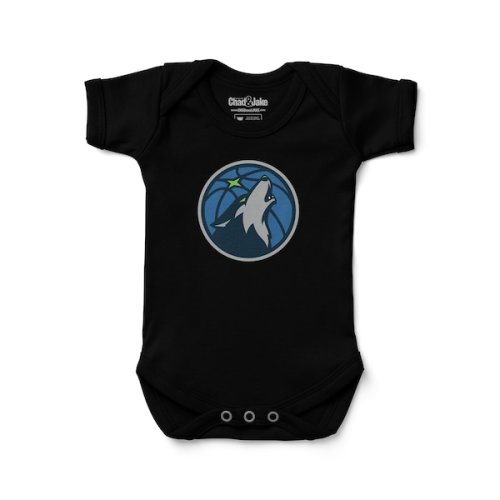 Newborn & Infant Chad & Jake Black Minnesota Timberwolves Primary Logo Bodysuit