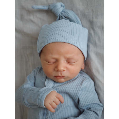 Dusty Blue / Organic Ribbed Beanie