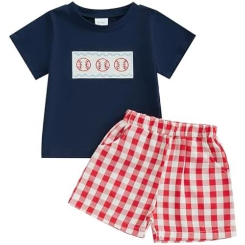 Madjtlqy Toddler Baby Boy Summer Clothes Short Sleeve T Shirt Top Casual Shorts Set Cute Infant Boys Shorts Set