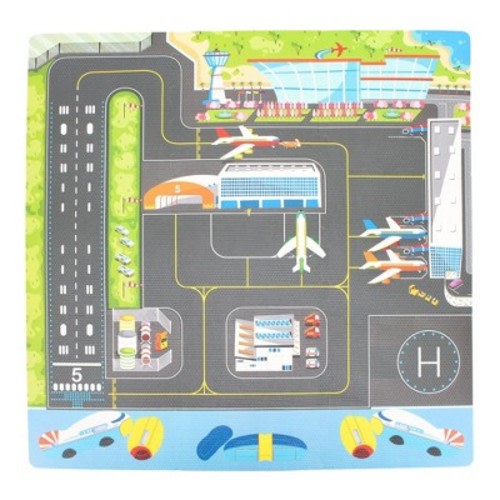 TriAction Toys Sunta Play Mat DIY Airport and Plane | 9 Piece Set