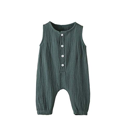 Arleysh Newborn Baby Boys Girls Romper Jumpsuit Cotton Linen Sleeveless Ruffled Bodysuit Infant Summer Clothes Outfits