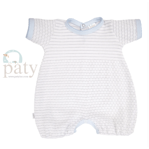 Paty Pinstripe Bubble Pima Trim Grey/Blue