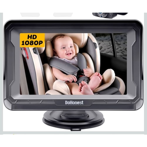 DoHonest Baby Car Camera HD 1080P - Rear-Facing Car Baby Monitor with Night Vision, Adjustable View Angle, Easy Setup, Anti-Glare Display, Safety for Kids & Infants