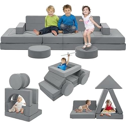 22Pcs Modular Kids Play Couch - Kids Couch for Playroom Bedroom Living Rooms Toddler Sofa for Inspiring Child Creativity,Children Convertible Foam Sofa