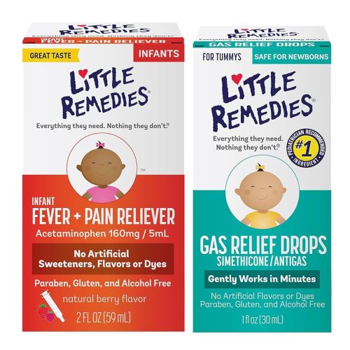 Little Remedies Infant Fever and Gas Solutions (1-2 oz Fever & Pain Reliever, 1- Gas Relief Drops)