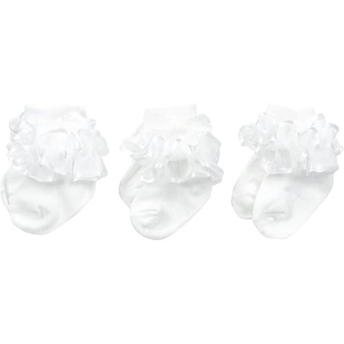 Jefferies Socks Baby Girls' Frilly Lace 3 Pair Pack Socks
