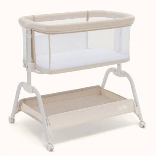 HARPPA Cuddly Lite | 2-in-1 Baby Bassinet & Bedside Sleeper for Newborns with Mattress for Reflux | Attaches to Bed, Adjustable Heights, Non-Toxic & CPSC Certified | Sturdy Frame, Portable Wheels, Tool-Free Setup, Perfect for Newborns, Infants, Small Spac